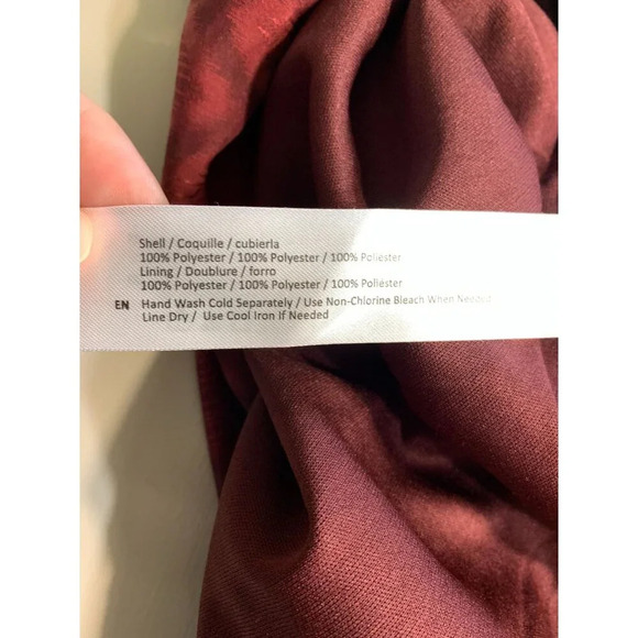 Band of Free Burgundy Diamond Pattern Lace-Up Spaghetti Strap Midi Dress - Picture 7 of 8